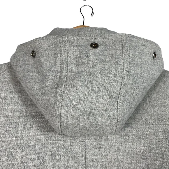 J. Crew Chateau Parka Italian Wool Stadium Cloth Coat B3901 Gray Nello Gori Sz 0 - Picture 4 of 9